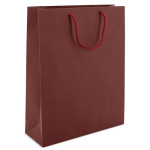 bolsa de carton elegante color burdeos