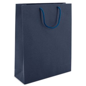 bolsa de carton elegante color azul marino